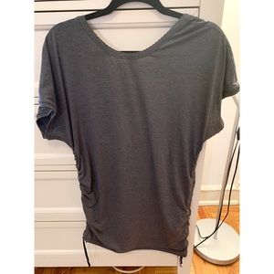 Lululemon gray top with side ruching, size M